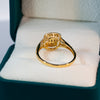0.68ct Faceted Natural Diamond 18k Yellow Gold Engagement Ring - 10US06